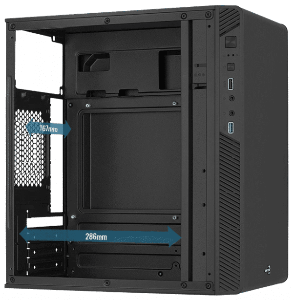 Boitier Aerocool Cs106 vue de profil ouvert