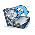Icône logiciel de clonage et sauvegarde