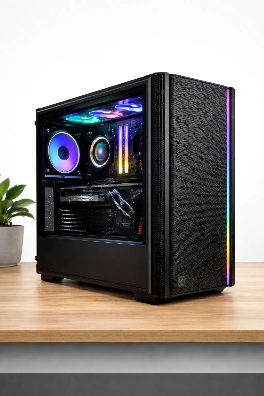 Un PC gamer avec éclairage RGB.