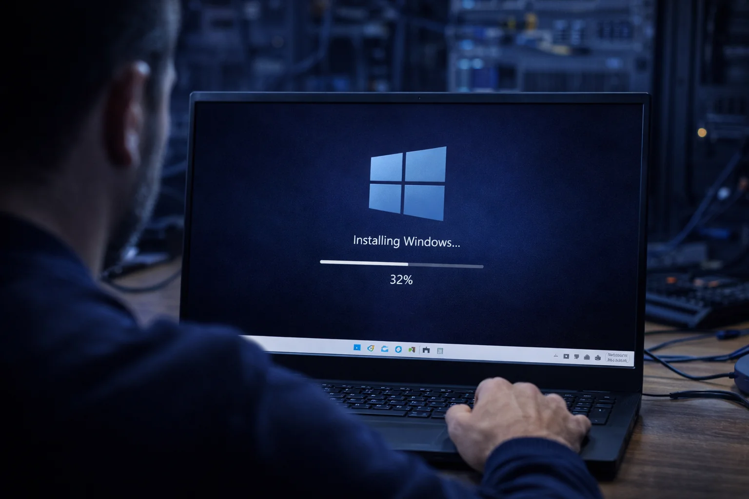 Installation de Windows en cours.
