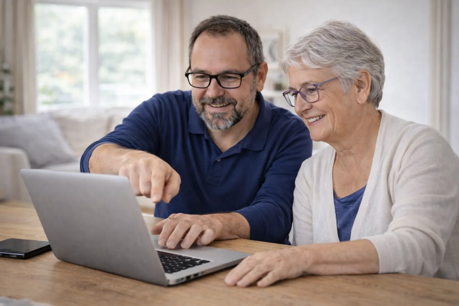 Personnes utilisant un ordinateur ensemble dans les Hautes-Pyrénées