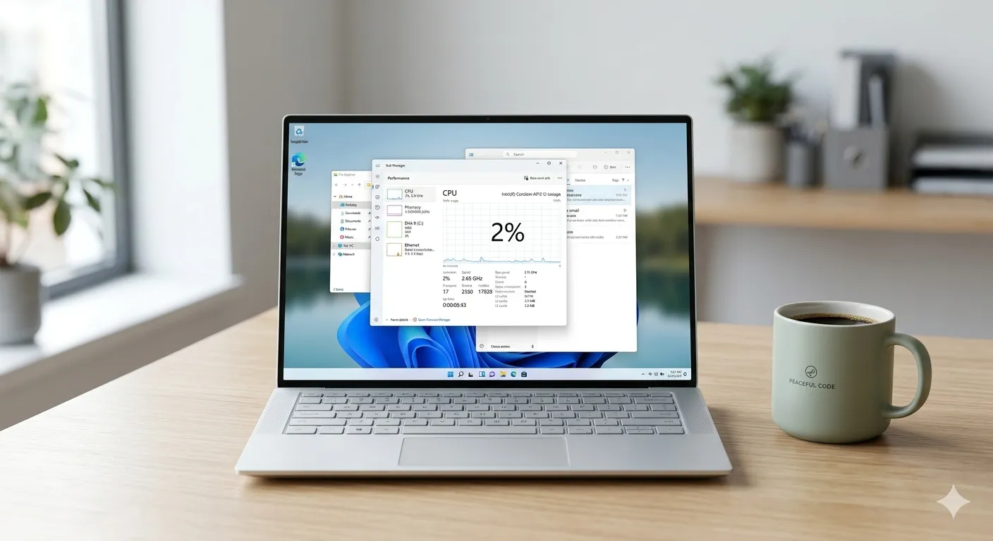 Ordinateur portable avec interface Windows 11
